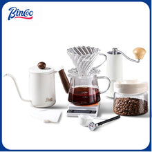 BINCOO Hand-Drip Coffee Maker with Grinder Set Glass Server Drip Set Coffee Accessories Complete Drip Set