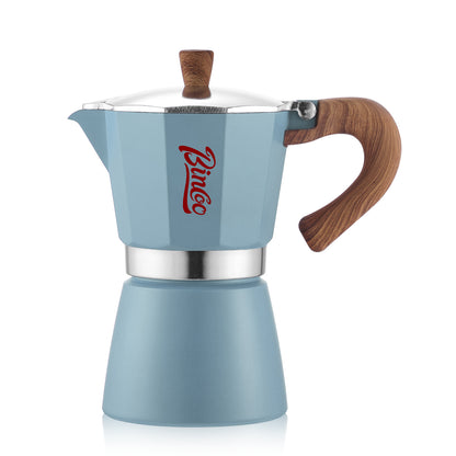 Bincoo Espresso Maker Stovetop, Moka Pot 6 Cups, Espresso Pot Classic Italian Coffee Maker,Single Safety Valve (White, 6 Cup)
