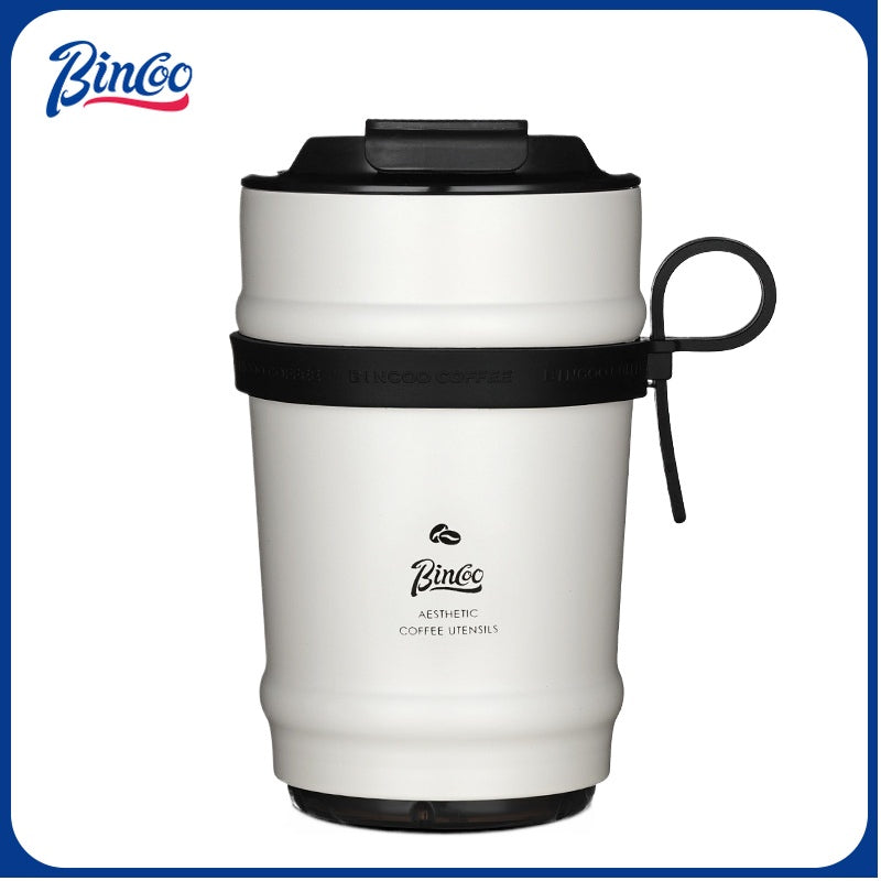 BINCOO GYKF1908 Coffee Cup Leak-proof Ceramic Liner Coffee Mug Thermal Tumbler Portable 316 Stainless Steel for Home Office Outdoor Travel and in Car 330ML