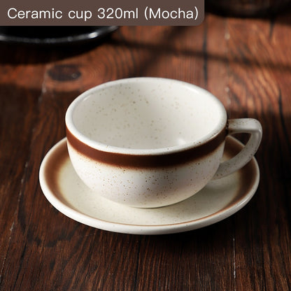 BINCOO GYKF0610 Ceramic Coffee Mug Professional Latte Art Mug Tasting Cup for Household and Office 320ML