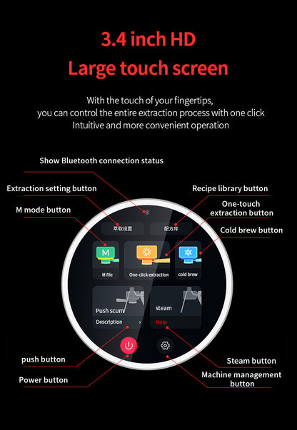 Bincoo S2 Pro Trailblazer Smart Espresso Machine | Touch Screen & Bluetooth App Dual Control Dual Boiler Coffee Brewer