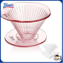 Bincoo GYKF2082 Pour Over Coffee Dripper and Filters 2-4 Cups Size 02,Safe Tritan Plastic Coffee Dripper with 50pcs Filters Paper,Slow Brewing Coffee Pour Over for Cafe,Travel,Home(Pink)