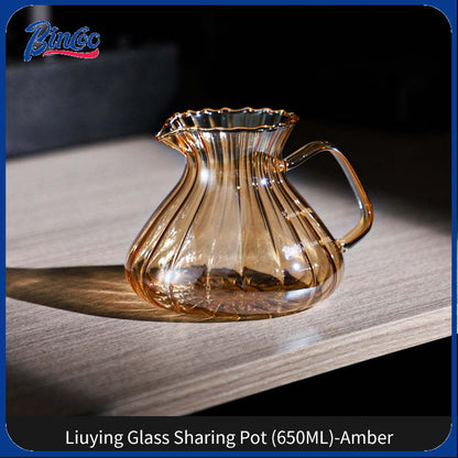 BINCOO Coffee Glass Pour-Over Kettle V60 Glass Filter Set for Home Office and Outdoor 500ML/650ML