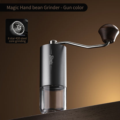 SM04 Portable Manual Coffee Grinder, CNC 420 Steel Six-Star Conical Burr, 16 Adjustable Grind Settings