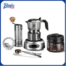 BINCOO 316 Stainless Steel Three-Valve Moka Pot Compact Home Coffee Maker Set Espresso Machine 2Cups