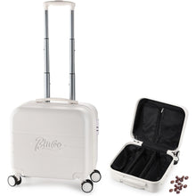 Bincoo 16 Inch Large Coffee Maker Travel Case with Wheels for Barista Espresso Machine,Espresso Machine Travel Case Storage Box Waterproof and Shockproof,Suit for Traveling,Camping Outdoor (White)
