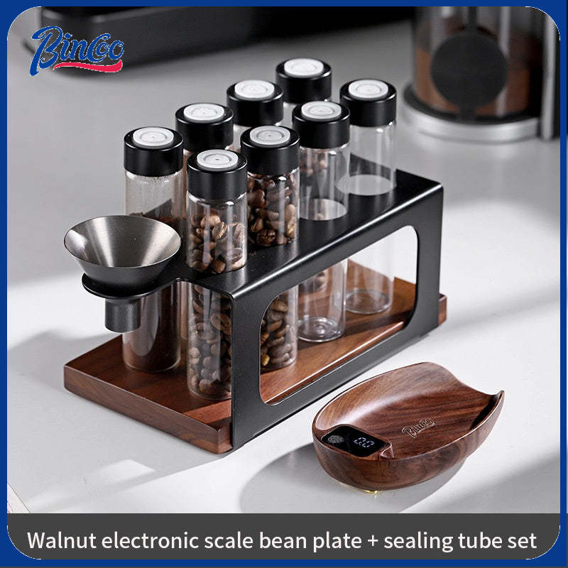 Bincoo Bean Dish Bean Scale Coffee Electronic Scale Walnut  Bean Plate Italian Coffee Bean Weighing Plate