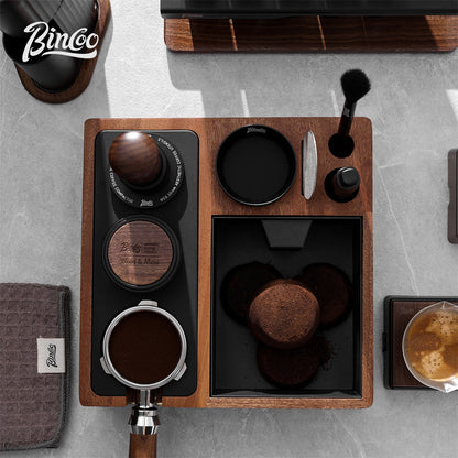 Bincoo GYKF2277 Solid Wood Multi-Functional Tamping Station,Stand Only, No Coffee Accessories