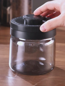Bincoo Coffee Bean Canister Sealed Jar Glass Sealed Can Vacuum Storage Jar Coffee Powder Storage Timeable 0.4/0.6/0.8/1.2L