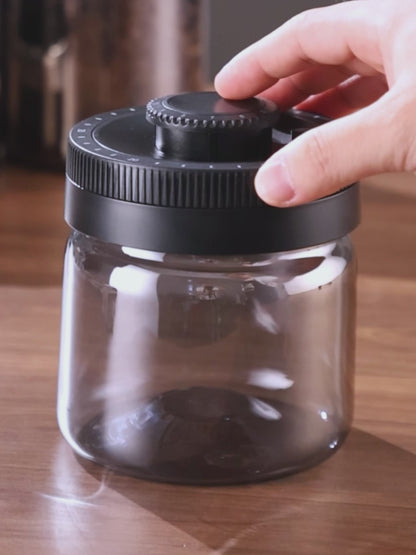 Bincoo Coffee Bean Canister Sealed Jar Glass Sealed Can Vacuum Storage Jar Coffee Powder Storage Timeable 0.4/0.6/0.8/1.2L