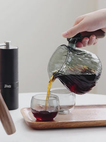 Bincoo Share Pot Glass Coffee Pot Tree Patterned Hand Brewed Coffee Pot Glass Cup Set 400ML