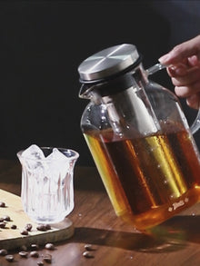 Bincoo 1200ML Glass Cold Brew Coffee Pot with double-layer Filter Cups Water Bottle Extracted Espresso Coffee Maker Juice Kettle