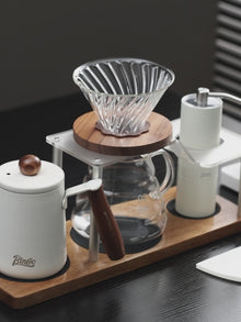 Bincoo Professional Coffee Dripper Stand Acrylic Body Anti-Slip Base and Sturdy Aluminum Frame for Secure Organized Storage