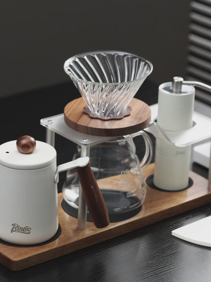 Bincoo Professional Coffee Dripper Stand Acrylic Body Anti-Slip Base and Sturdy Aluminum Frame for Secure Organized Storage