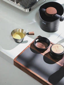 Bincoo GYKF1552 Wooden Corner Coffee Tamper Mat,Espresso Tamper Station,Suit for 51-58mm Coffee Tamper Holder Pad for Baristas Protect Your Worktop(Wood 3 hole)