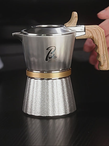 Bincoo Premium 3-Valve Moka Pot 316 Surgical Stainless SteelHome Espresso Brewer Complete Set Ideal for Coffee Enthusiasts