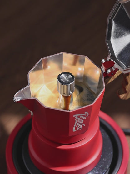 Bincoo Three Valve Moka Pot Small Espresso Coffee Machine Pressurized Coffee Pot Extraction Coffee Machine 1/2 person