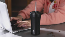 Bincoo 316 Stainless Steel Insulated Coffee Travel Mug 12.8oz,Leak-proof Insulated Travel Coffee Tumbler Keeps Drinks Hot/Cold for 6 Hours,with Storage Compartment,Ideal for Office,Outdoors,Car