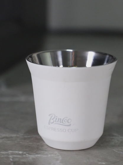 Bincoo GYKF2116 Stainless Steel Espresso Shot Cups,2 Pack Stackable Double Wall Insulated Demitasse Cups Espresso Cup,Set of 2