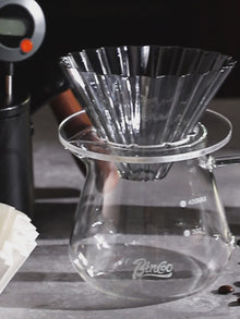 Bincoo Coffee Filter Glass Filter Cup Cake Filter Paper Set V60 Funnel Heat and Cold Resistant Coffee Utensils