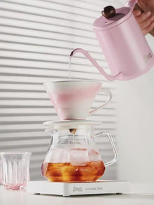 Bincoo GYKF0679 Drip Coffee Set with Ceramic Filter and Glass Carafe All in One Pour Over Brewing Ideal for Beginners Gift Presentation