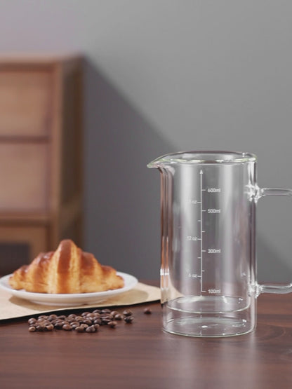 Bincoo KJ-68307 French Press Coffee Maker 600ML,Double Wall Insulated Borolicate Glass French Press for Tea and Frothed Milk Press