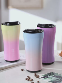 BINCOO 380ML 316 Stainless Steel Coffee Cup, Car Thermos Mug, Leak_Proof Double Wall Ceramic Inner Liner Vacuum Insulated Cups