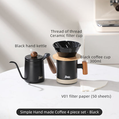 Bincoo Pour Over Coffee Pot Set with Ceramic Filter Cup Hand Brewing Kettle Coffee Cup 300ML 350ML