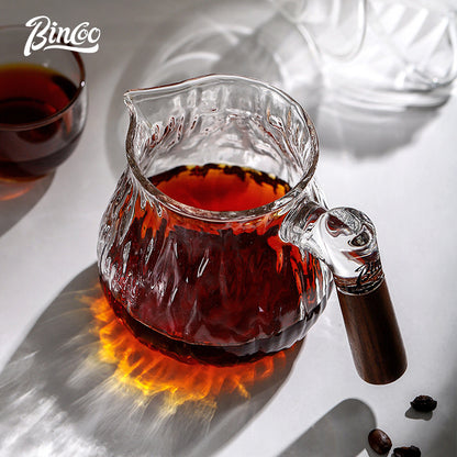 Bincoo Share Pot Glass Coffee Pot Tree Patterned Hand Brewed Coffee Pot Glass Cup Set 400ML