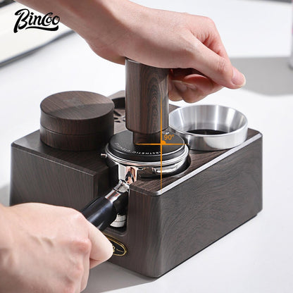 Bincoo Coffee Powder Hammer Elastic Powder Press Coffee Utensils Wood Grain Threaded Bottom 51/58mm