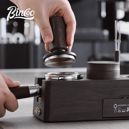 Bincoo Coffee Powder Hammer Elastic Powder Press Coffee Utensils Wood Grain Threaded Bottom 51/58mm