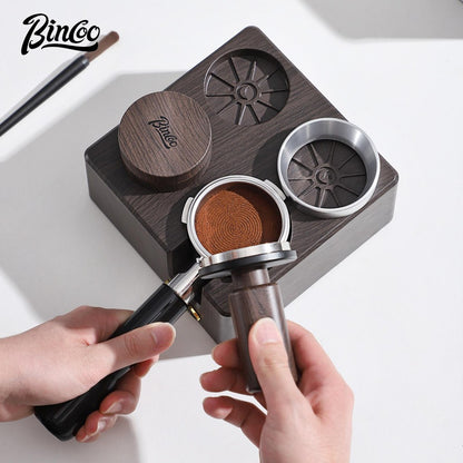 Bincoo Coffee Powder Hammer Elastic Powder Press Coffee Utensils Wood Grain Threaded Bottom 51/58mm