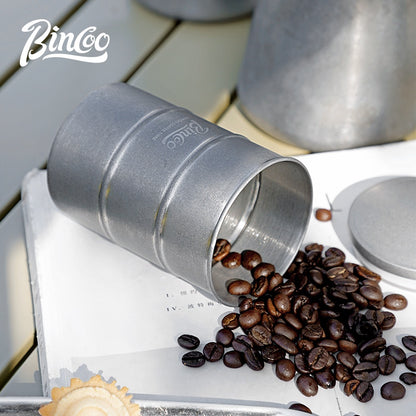 Bincoo Coffee Bean Can Storage Jar Coffee Powder Sealed Jar Tea Tank Outdoor Travel Stainless Steel Coffee Storage Utensils 380ml