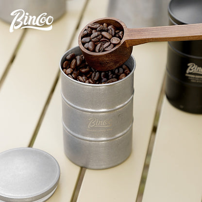 Bincoo Coffee Bean Can Storage Jar Coffee Powder Sealed Jar Tea Tank Outdoor Travel Stainless Steel Coffee Storage Utensils 380ml