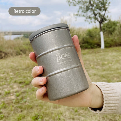Bincoo Coffee Bean Can Storage Jar Coffee Powder Sealed Jar Tea Tank Outdoor Travel Stainless Steel Coffee Storage Utensils 380ml