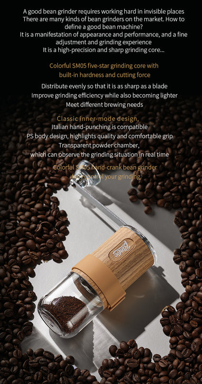 BINCOO Colorful bean grinder   Portability and design aesthetics   SM05 comprehensively masters grinding