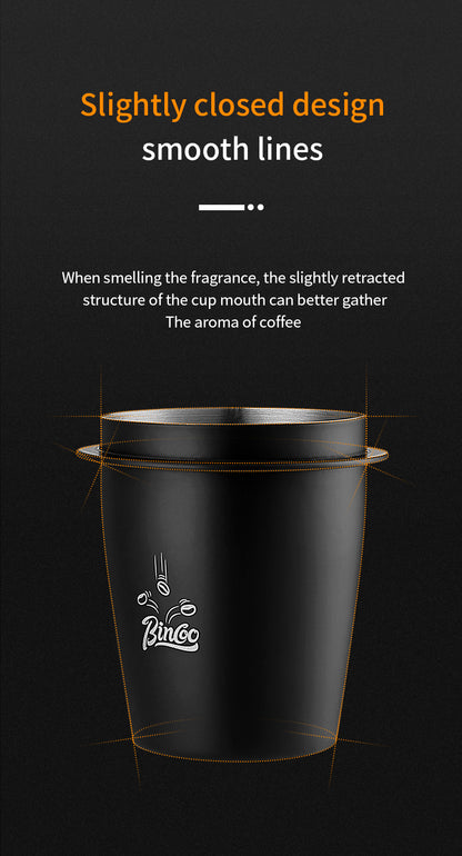 Bincoo 51/58mm Coffee Dosing Cup - Food-Grade Stainless Steel Espresso Powder Receiver, Multi-Use Coffee Porter for Weighing Beans & Catching Grounds, Black