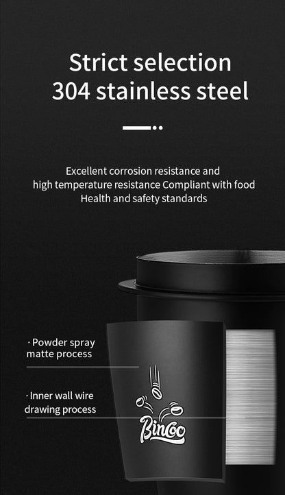 Bincoo 51/58mm Coffee Dosing Cup - Food-Grade Stainless Steel Espresso Powder Receiver, Multi-Use Coffee Porter for Weighing Beans & Catching Grounds, Black