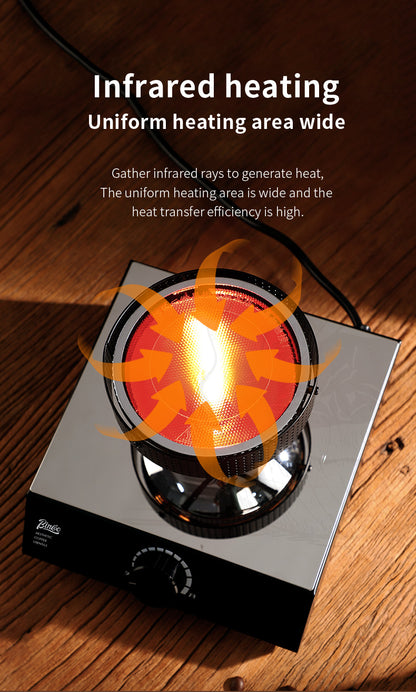 Bincoo 400W Adjustable Infrared Light Wave Coffee Burner, Halogen Siphon Coffee Pot Heater with Knob Temperature Control, Home Barista & Cafe Use