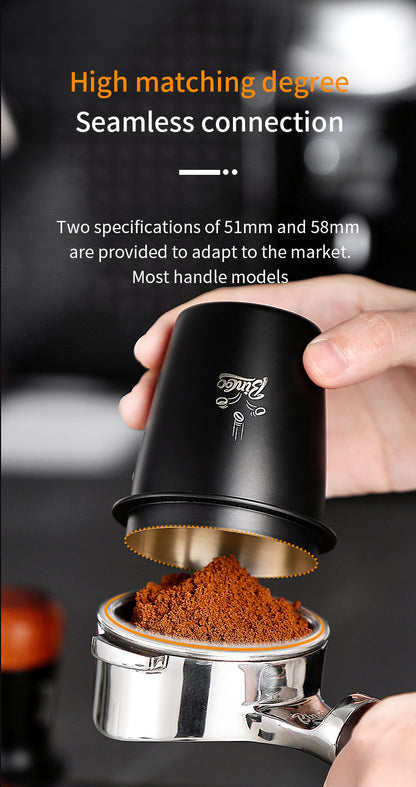 Bincoo 51/58mm Coffee Dosing Cup - Food-Grade Stainless Steel Espresso Powder Receiver, Multi-Use Coffee Porter for Weighing Beans & Catching Grounds, Black