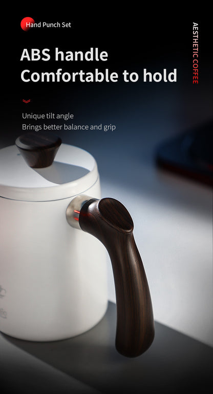 Bincoo Gooseneck Pour Over Coffee Kettle - Stainless Steel Hand Drip Pot with Wooden Handle, Precise Water Control Spout for Home Brewing