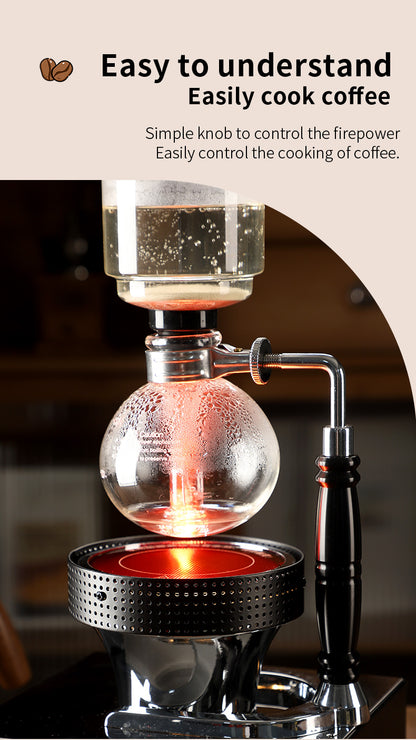 Bincoo 400W Adjustable Infrared Light Wave Coffee Burner, Halogen Siphon Coffee Pot Heater with Knob Temperature Control, Home Barista & Cafe Use