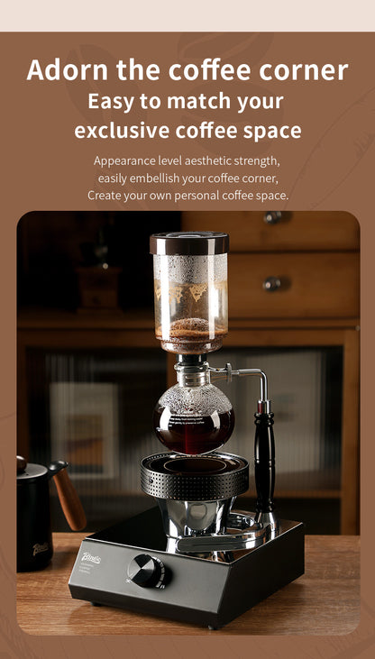 Bincoo 400W Adjustable Infrared Light Wave Coffee Burner, Halogen Siphon Coffee Pot Heater with Knob Temperature Control, Home Barista & Cafe Use