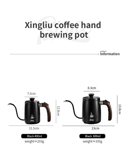 Bincoo Gooseneck Pour Over Coffee Kettle - Stainless Steel Hand Drip Pot with Wooden Handle, Precise Water Control Spout for Home Brewing