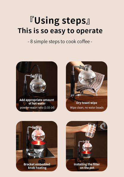Bincoo 400W Adjustable Infrared Light Wave Coffee Burner, Halogen Siphon Coffee Pot Heater with Knob Temperature Control, Home Barista & Cafe Use