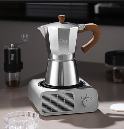 BINCOO Single Valve Moka Pot Stovetop Coffee Maker, 3rd Gen Pressure Boost Espresso Pot with Comfort Wood Handle for Home Barista Perfect Flavor Brewing