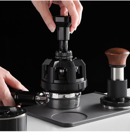 BINCOO Push Style Coffee WDT Distribution Needle, Adjustable Espresso Powder Stirrer with Brush Cleaning Base