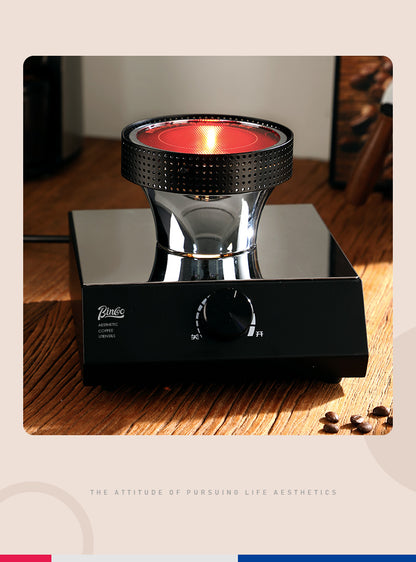 Bincoo 400W Adjustable Infrared Light Wave Coffee Burner, Halogen Siphon Coffee Pot Heater with Knob Temperature Control, Home Barista & Cafe Use