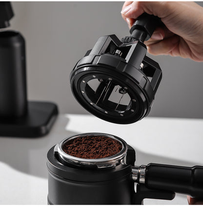 BINCOO Push Style Coffee WDT Distribution Needle, Adjustable Espresso Powder Stirrer with Brush Cleaning Base