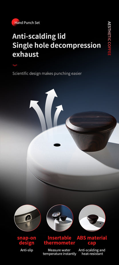 Bincoo Gooseneck Pour Over Coffee Kettle - Stainless Steel Hand Drip Pot with Wooden Handle, Precise Water Control Spout for Home Brewing